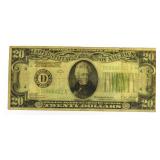 1928 Green Seal $20 Gold Redemption Note