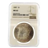 1887 MS63 Morgan Silver Dollar