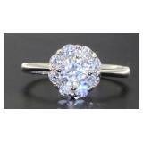 Antique Style White Topaz Cluster Ring