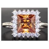 Princess Cut 3.33 ct Golden Citrine Dinner Ring