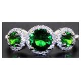 Past-Present-Future 2.50 ct Emerald Dinner Ring