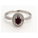 Genuine Ruby & Diamond Ring