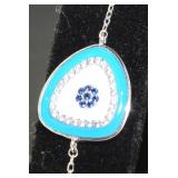 Beautiful White Topaz & Blue Sapphire Bracelet