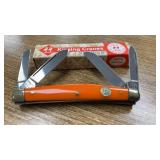 Kissing Crane Orange Handle Congress Pocket Knife
