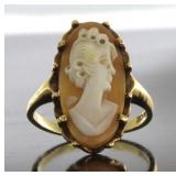 10kt Gold Vintage Cameo Estate Ring