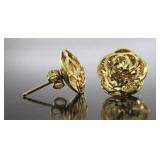 14kt Gold Quality Flower Stud Earrings