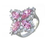 Stunning Pink & White Topaz Designer Ring