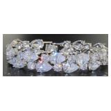 Stunning 2 Row Round & Pear White Topaz Bracelet