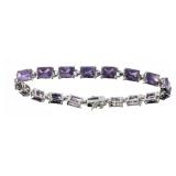 Gorgeous 17ct  Emerald Cut Amethyst Bracelet