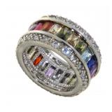 Beautiful Gemstone & White Topaz Band