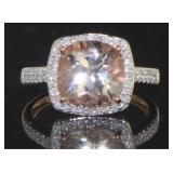 10kt Rose Gold 2.49 ct Morganite & Diamond Ring