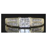 14kt Gold Princess Quad .65 ct Diamond Ring