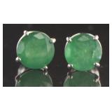 14kt Gold 2.08 ct Natural Emerald Stud Earrings