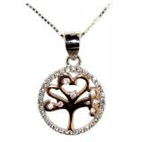 Stunning Two-Tone White Topaz Tree Necklace