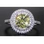 Round 3.30 ct Canary Yellow Designer Ring