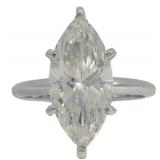 14kt Gold 3.98 ct Marquise Cut VS Lab Diamond Ring