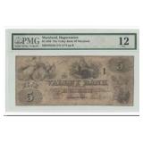 1856 $5 Maryland Obsolete Note
