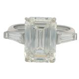 14k Gold 6.35 ct Emerald Cut VS Lab Diamond Ring