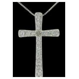 Brilliant 1.50 ct White Topaz Cross Pendaant