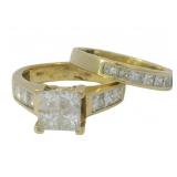 14kt Gold Princess Quad Cut 2.00 ct Diamond Bridal