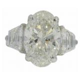 14k Gold 6.98 ct Oval Cut Lab Diamond Ring