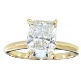 14kt Gold 2.47 ct Cushion Cut VS Lab Diamond Ring