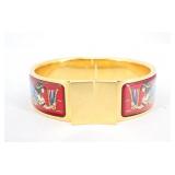 Hermes Enamel GM Gold Bangle
