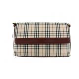 Burberry Maroon Nova Check Shoulder Bag
