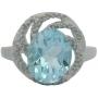 Oval 4.23 ct Natural Blue Topaz & Diamond Ring