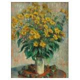 Jerusalem Artichoke Flowers Canvas by Claude Monet