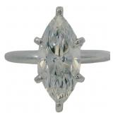 14kt Gold 2.68 ct Marquise Cut VS Lab Diamond Ring