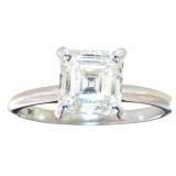 14kt Gold 2.10 ct Asscher Cut VS Lab Diamond Ring