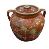 Hand Painted Bean Pot