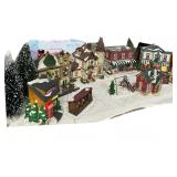 Christmas Village wï¿½ 7 Lighted Buildings, Trees,
