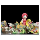 Lighted Easter Village, Rabbits & Eggs