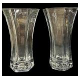 Pair Matching Heavy Glass Vases