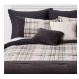 King 8 Pc Gray Plaid Comforter Set wï¿½ 4 Shams,