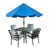Patio Table & 4 Chairs wï¿½ Umbrella