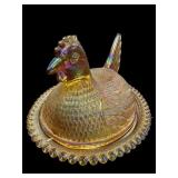 Amber Hen on the Nest
