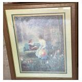 Vintage Mother & Child on Swing Framed Print