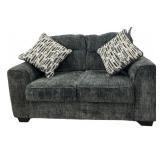 Slate Gray Loveseat wï¿½ Throw Pillows (Back  has