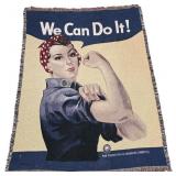 Rosie the Riveter quilt (52inW x 70inL)