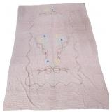 Vintage Chenille Bedspread (76inW x 105inW)
