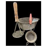 (2) Vintage Strainers & Masher