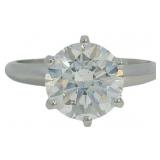 Platinum 2.62 ct Round Solitaire Lab Diamond Ring