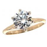 14k Gold 1.62 ct Round Lab Diamond Ring