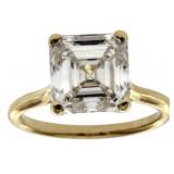 14k Gold 4.79 ct Asscher Cut Lab Diamond Ring