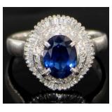 Platinum 1.96 ct Natural Sapphire & Diamond Ring