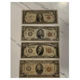 Hawaii Brown Seal Notes  $1, $5 $10 & $20 Bill