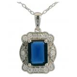 Antique Style 1.50 ct Sapphire & Diamond Necklace